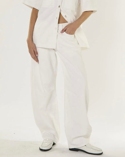 Barrel Jeans White