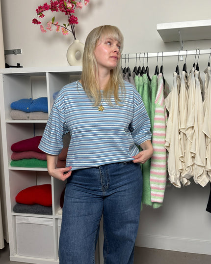 Striped Tee Short Sleeve Blue