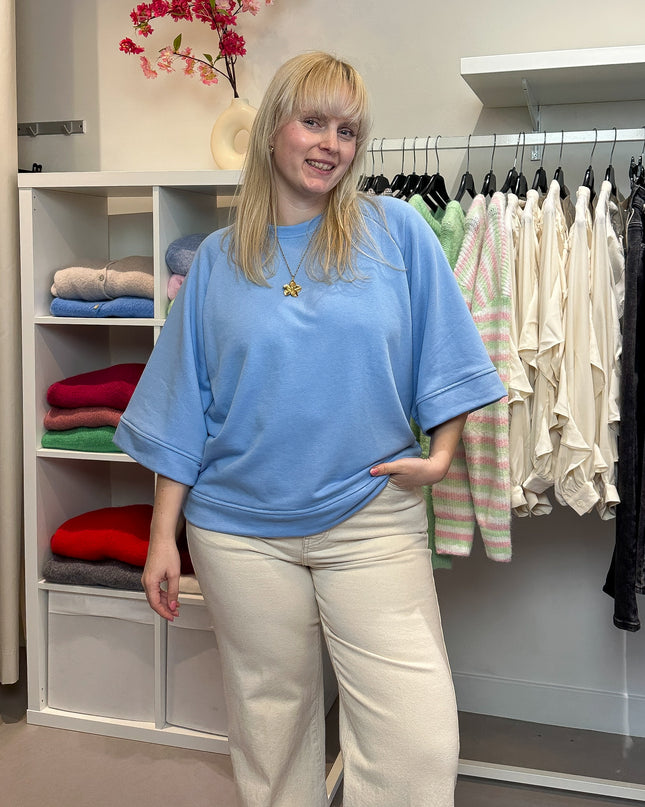 Short Sleeved Sweater Blue