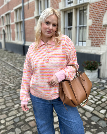 Polo Striped Knit Pink Pastels