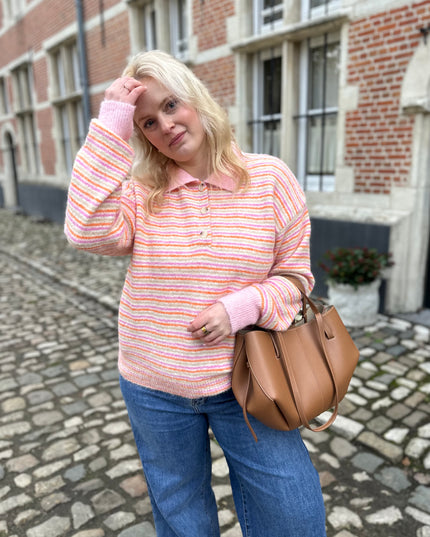 Polo Striped Knit Pink Pastels