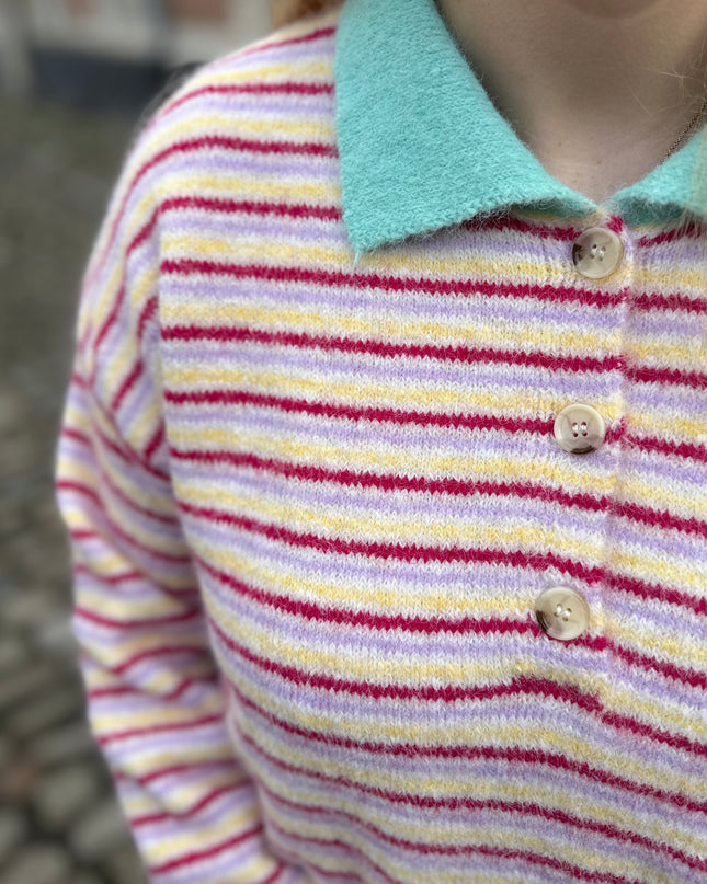 Polo Striped Knit Green Pastels