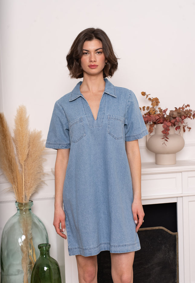 Jeans Dress Short Sleeve