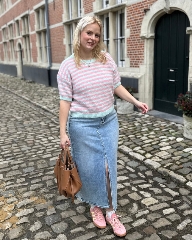 Short Sleeved Truitje Mint Peach