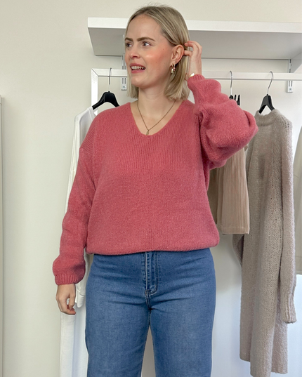 V-Neck Knit Oudroze
