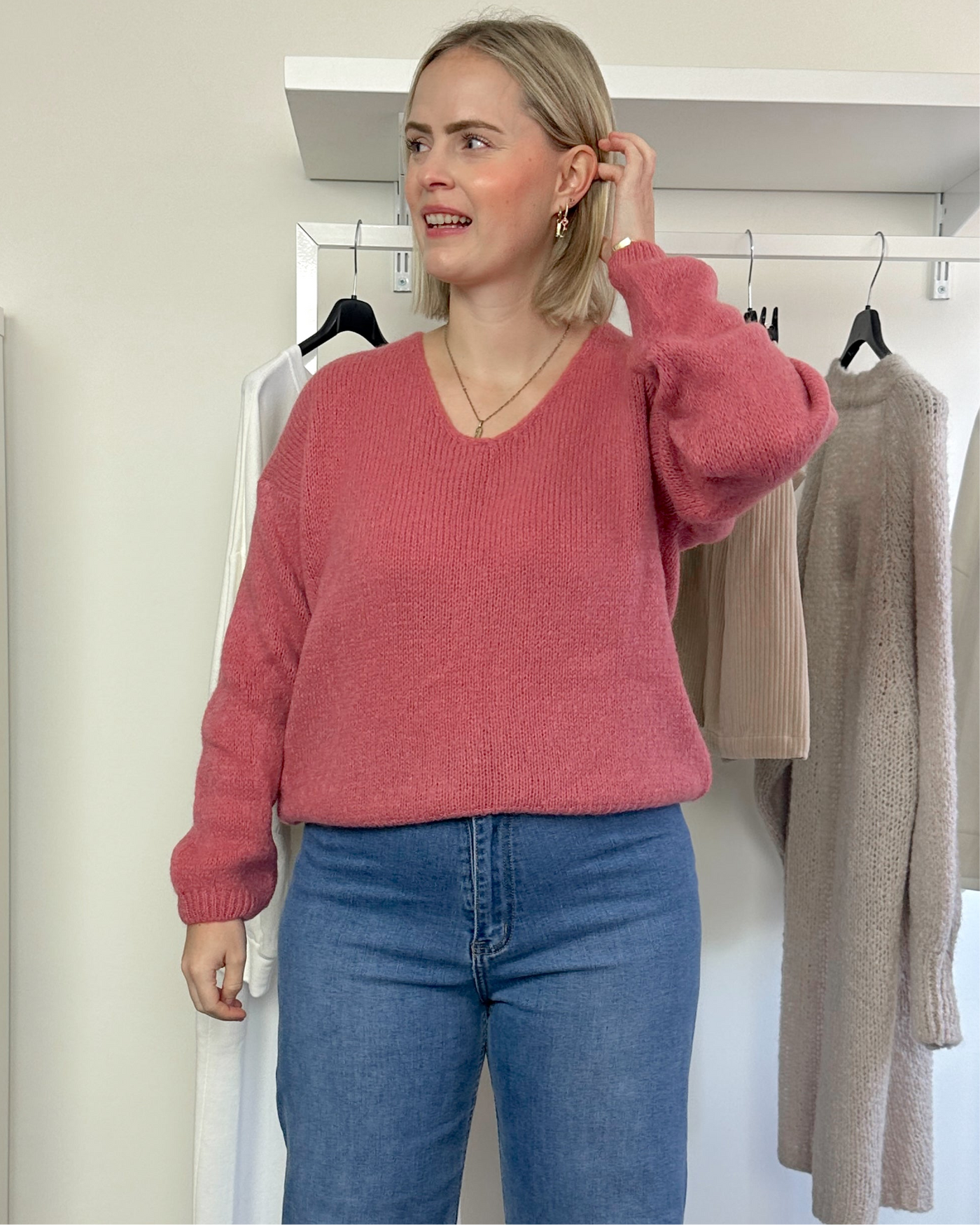 V-Neck Knit Oudroze