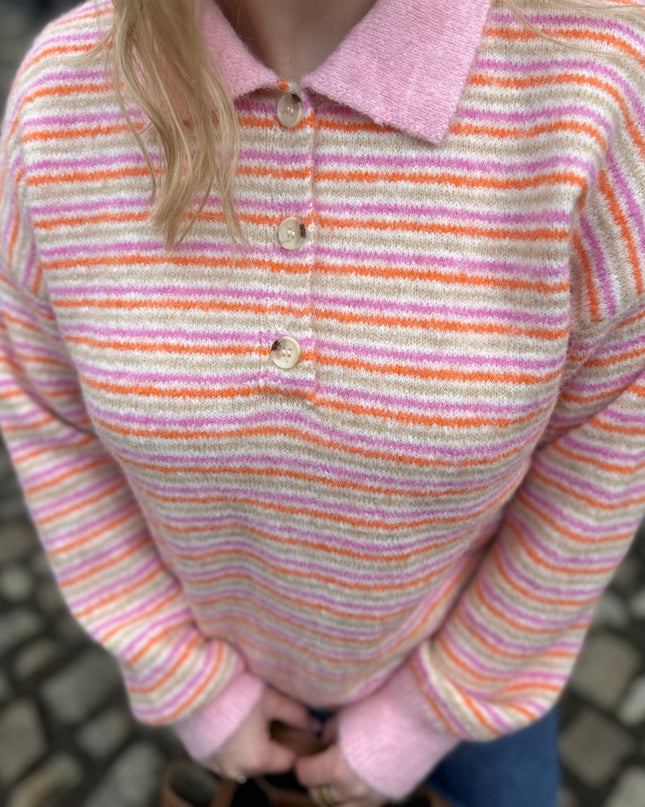 Polo Striped Knit Pink Pastels