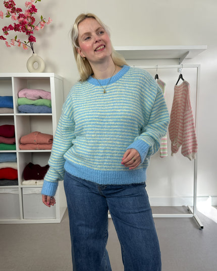 Striped Knit Blue Yellow