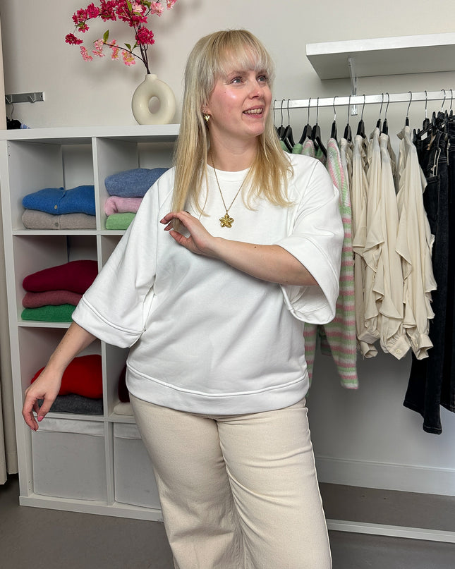 Short Sleeved Sweater White