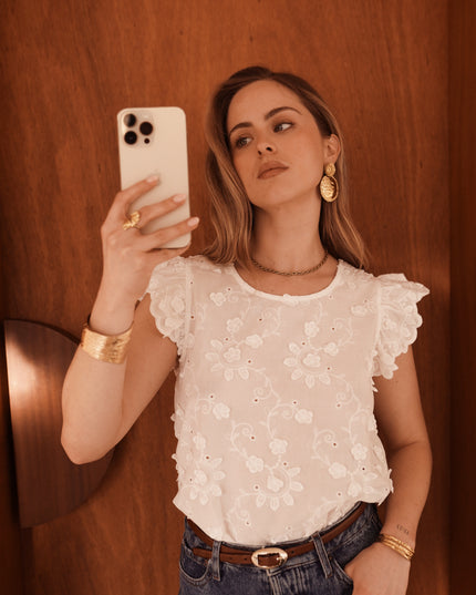 White Flowery Top