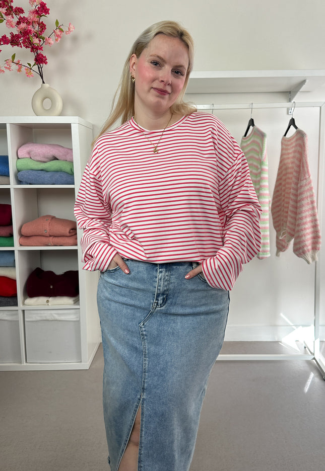 Striped Tee Framboise