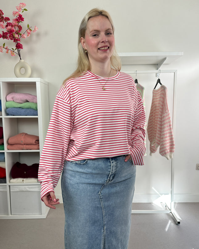 Striped Tee Framboise