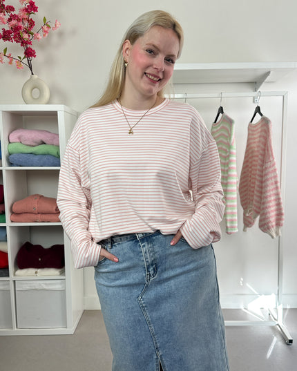 Striped Tee Peach