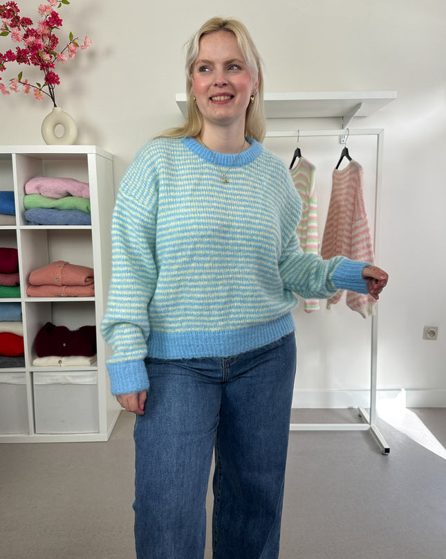 Striped Knit Blue Yellow