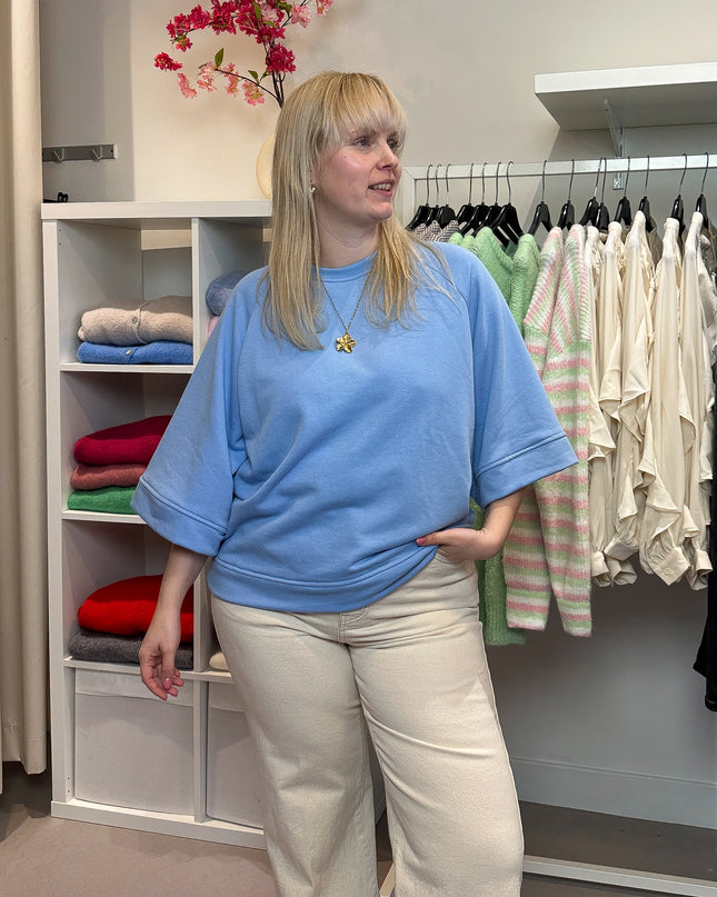 Short Sleeved Sweater Blue