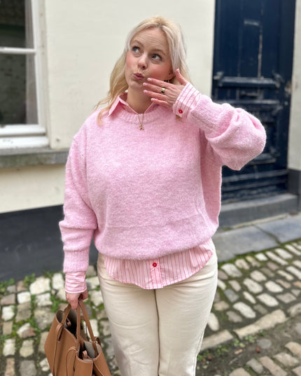 Trui round neck Pink