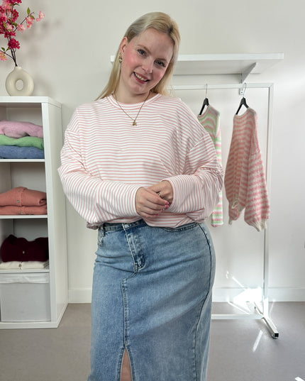 Striped Tee Peach