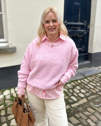 Trui round neck Pink