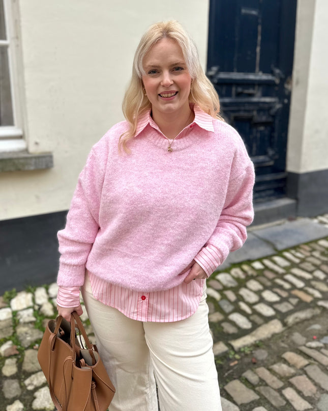 Trui round neck Pink