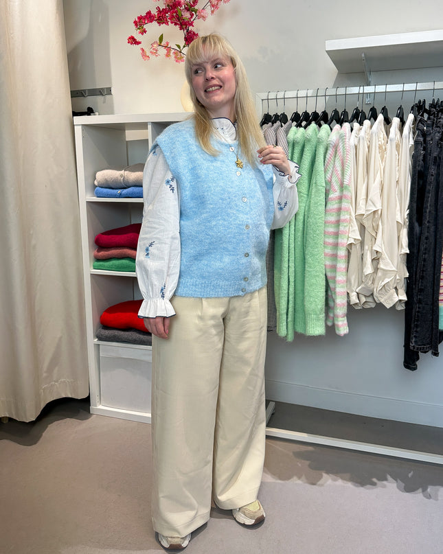 Sleeveless cardigan blue