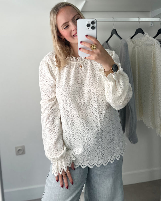 Lacy Blouse White