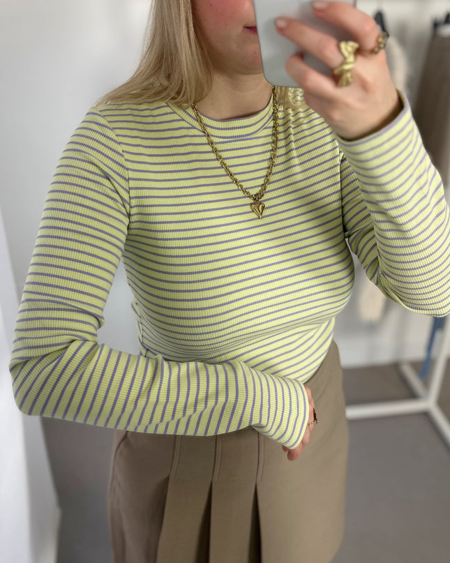 Striped Longsleeve Shirt Yellow Lilac