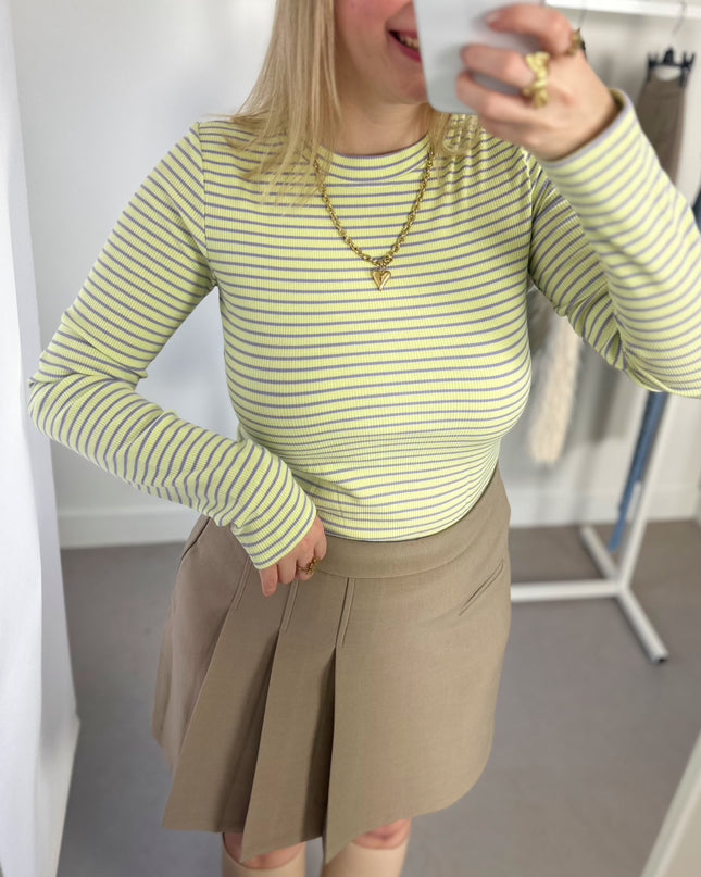 Striped Longsleeve Shirt Yellow Lilac