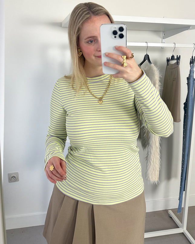 Striped Longsleeve Shirt Yellow Lilac