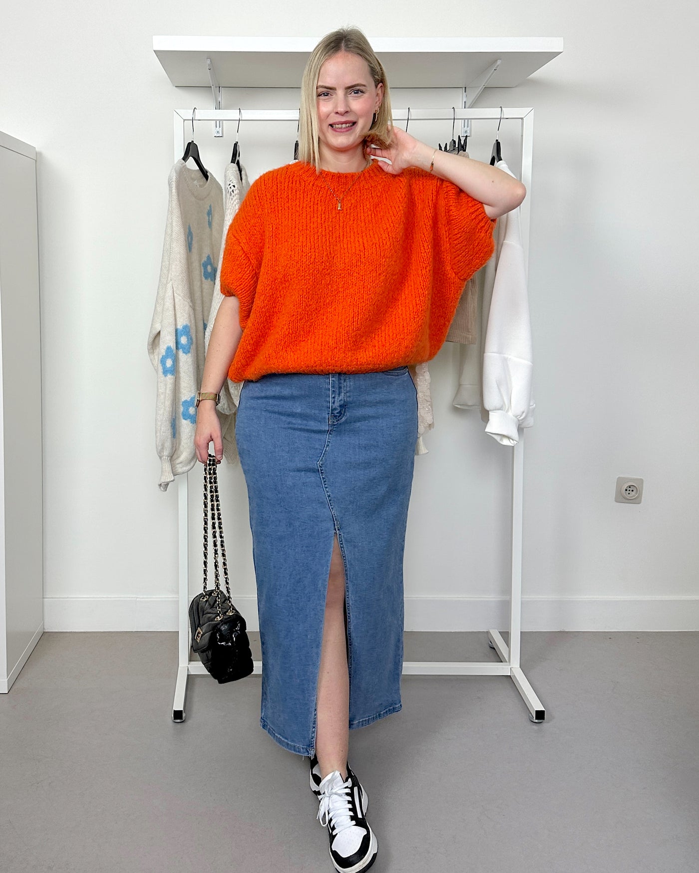 Short Sleeved Knit Orange