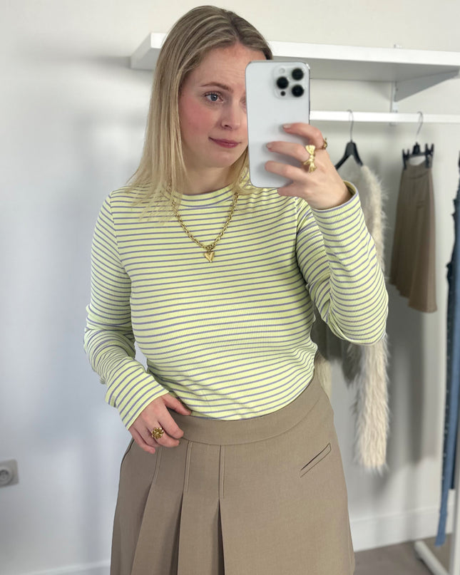 Striped Longsleeve Shirt Yellow Lilac