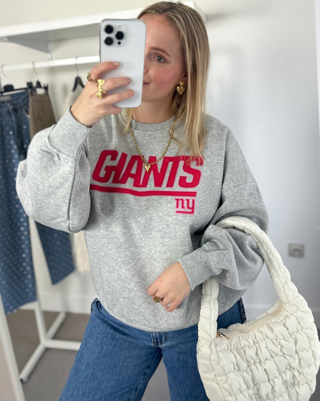 NY Giants Sweater Grey Red