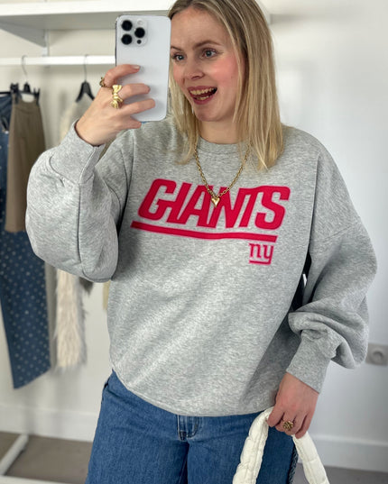NY Giants Sweater Grey Red