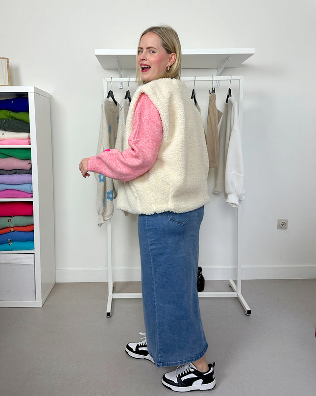 Light Wash Jeans Maxi Skirt