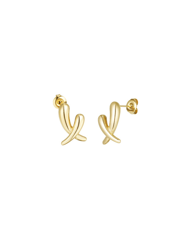 Crossed Oorbellen Gold