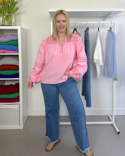 Alexa Blouse Pink Red