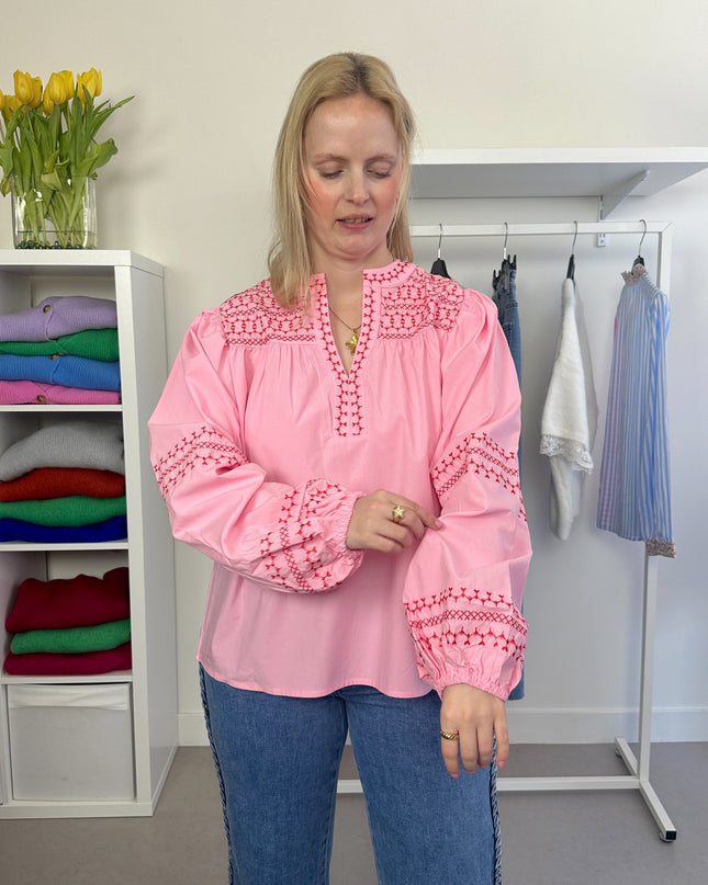 Alexa Blouse Pink Red