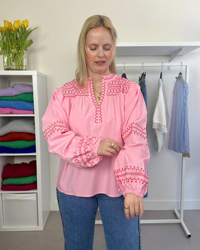 Alexa Blouse Pink Red
