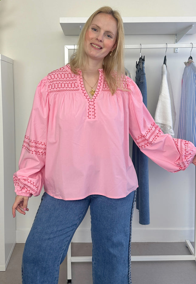 Alexa Blouse Pink Red