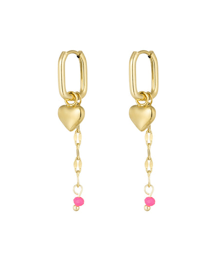 Oorbellen Heart Pink