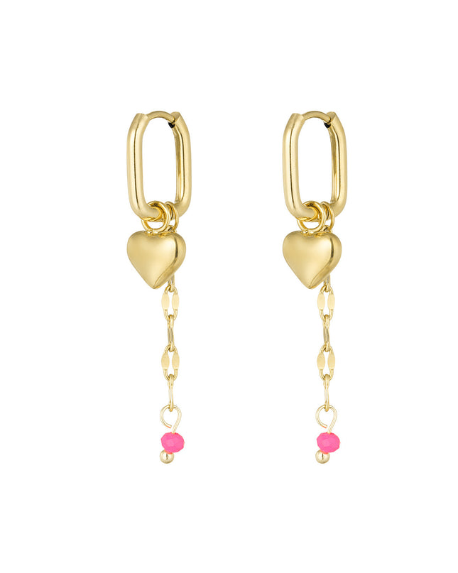 Oorbellen Heart Pink