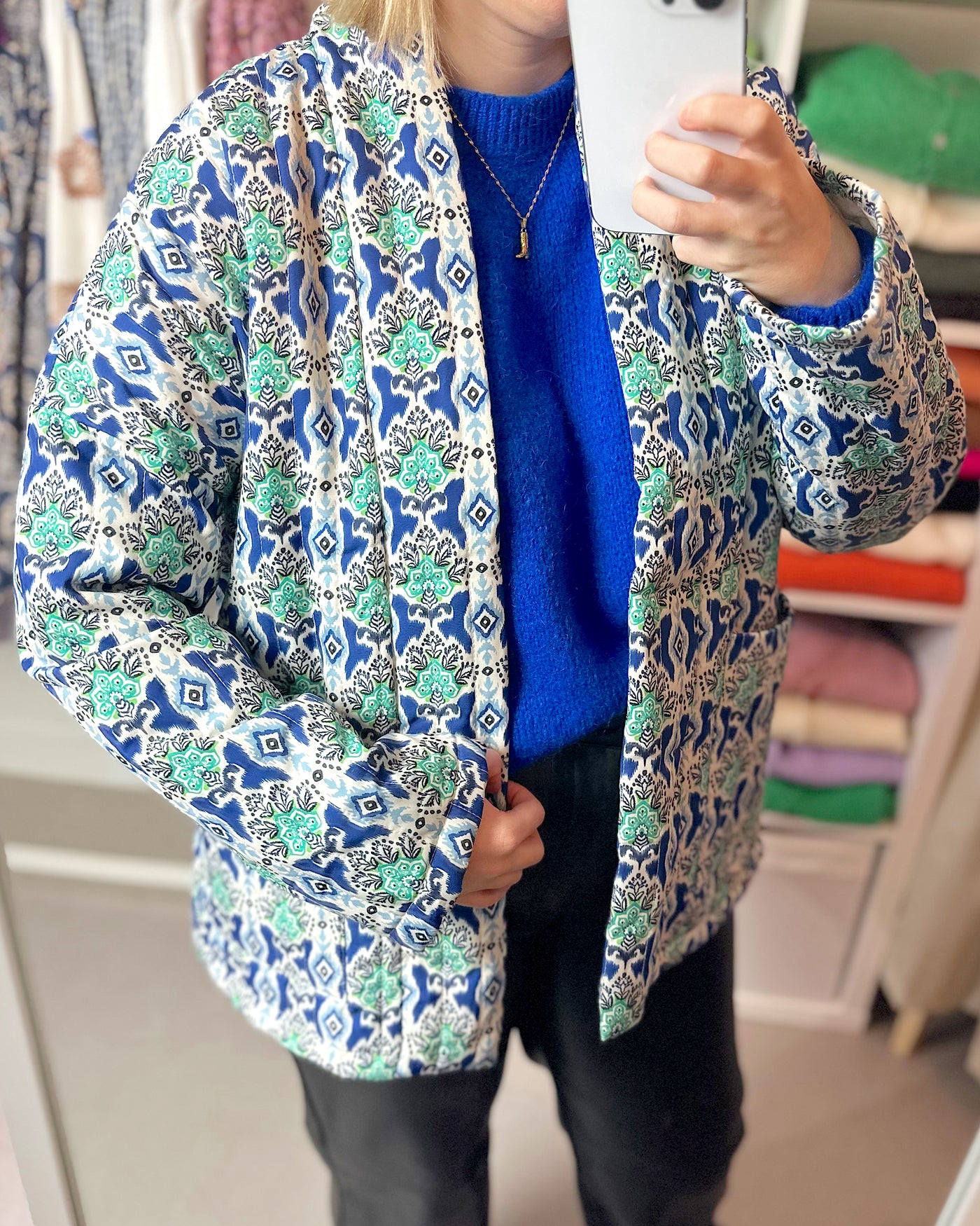 Pattern Spring Jacket Blue