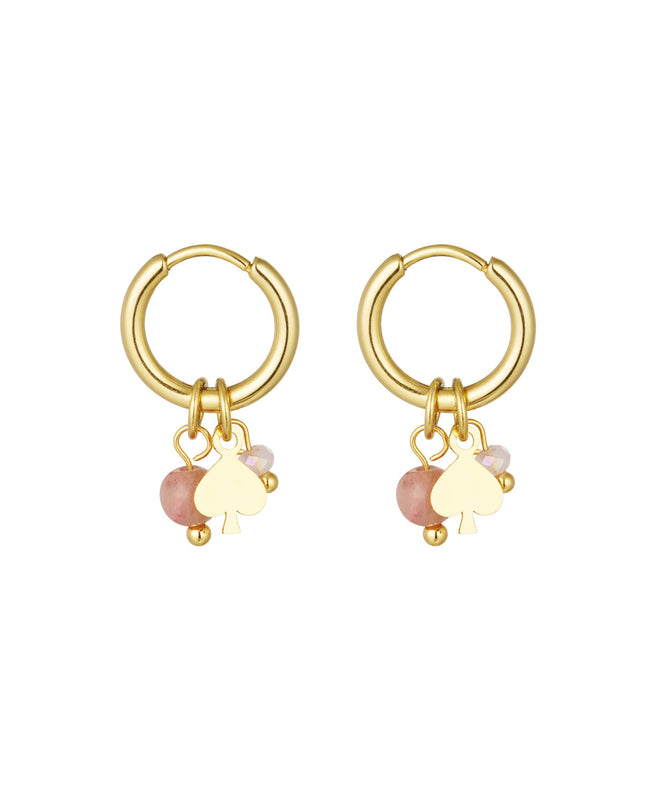 Oorbellen Natural Stone Pink