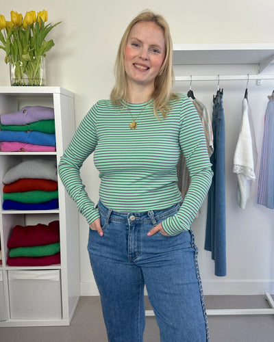 Striped Longsleeve Shirt Green Lilac