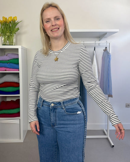 Striped Longsleeve Shirt Black White