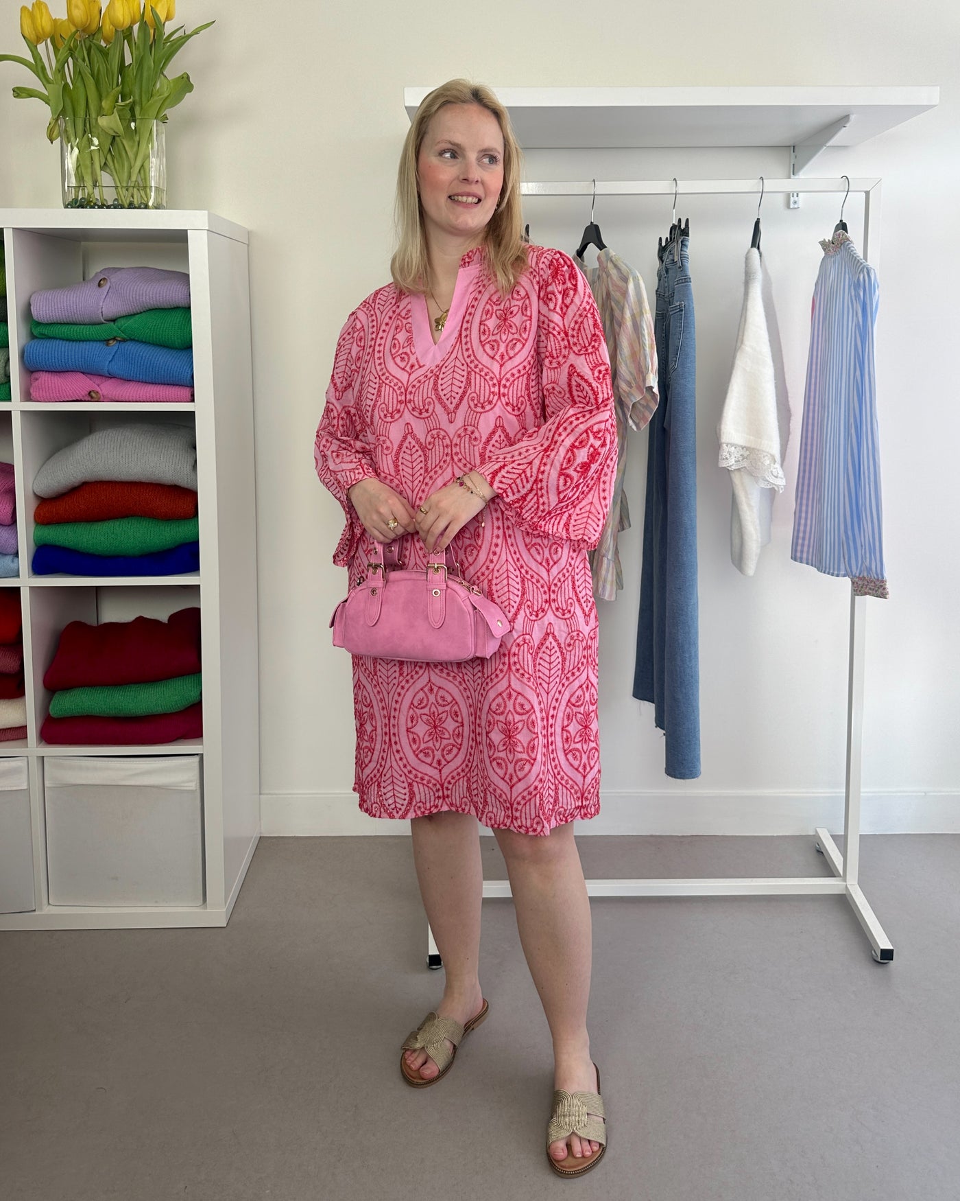 May Dress Pink Red