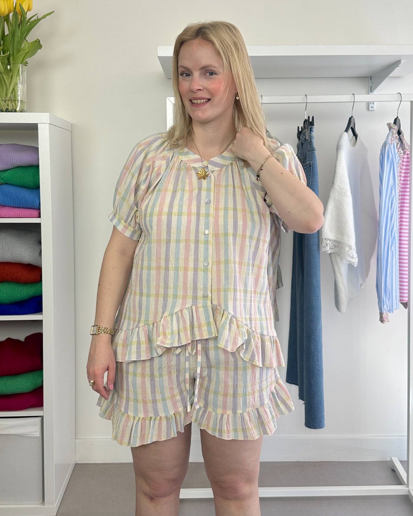 Pastel Checked Shorts