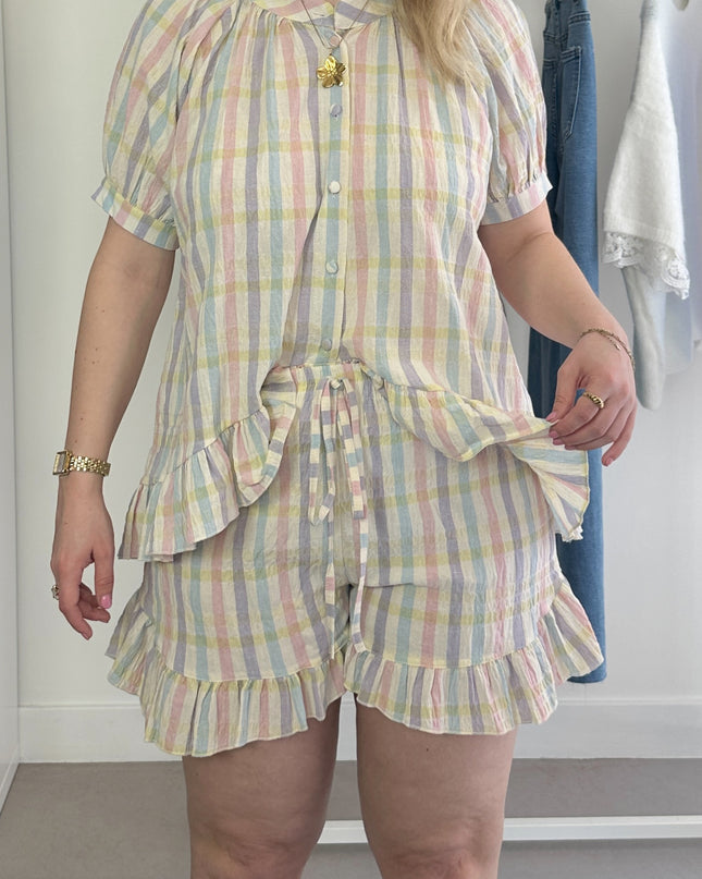 Pastel Checked Blouse