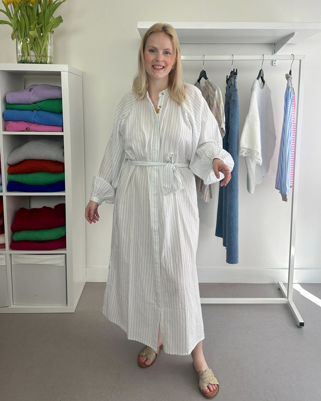Maxi Shirt Dress Blue Stripe