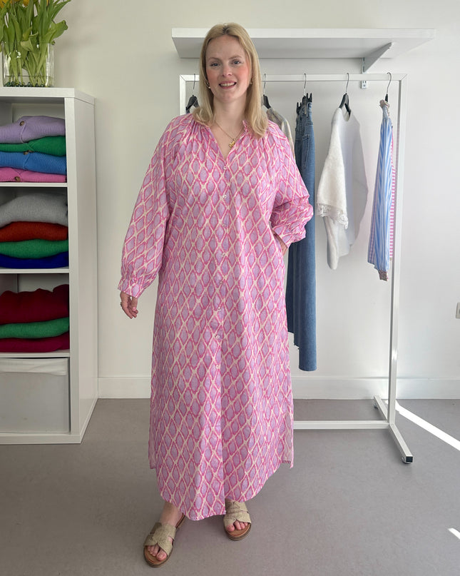Shirt Dress Fuchsia Lilac