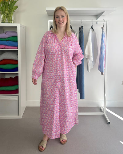Shirt Dress Fuchsia Lilac